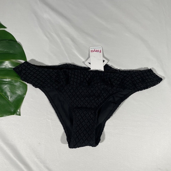NWT FREYA [ Medium‎ ] Lace Bohemia Italini Swim Bikini Bottom Black - Picture 4 of 9